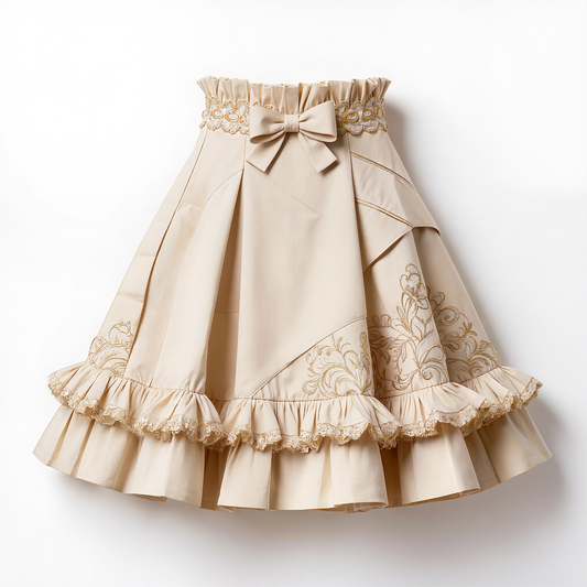 Champagne Embellished Satin Cutout Midi Dress